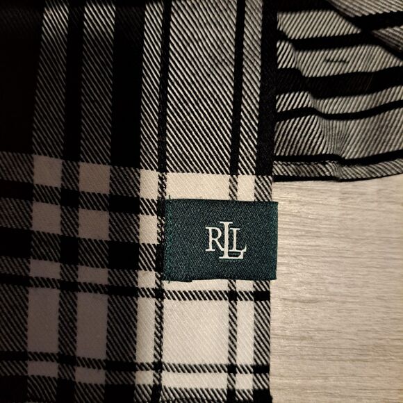 Lauren Ralph Lauren Black Plaid Men's Regular Shirt Long Sleeve Button Down L - Picture 4 of 10